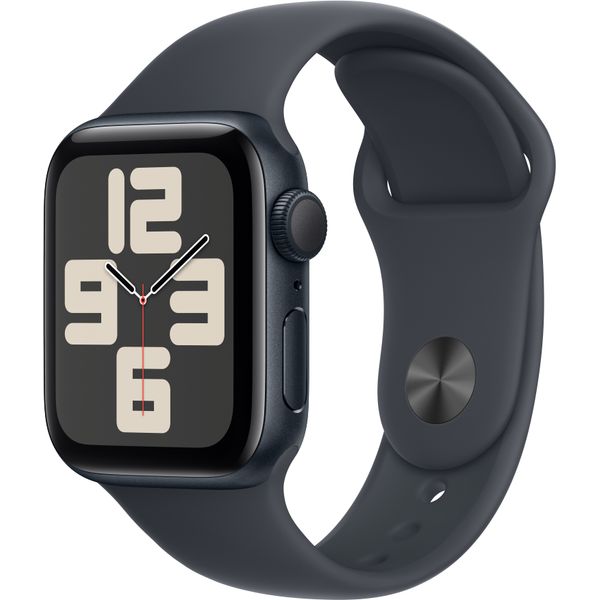 Apple Watch Series SE 2024 40mm Midnight Aluminum Case with Midnight Sand Sport Band S/M