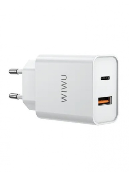 Блок WIWU Quick 20Вт USB-C+USB-A+Кабель USB-С to USB-C Black