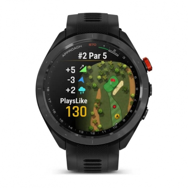 Часы Garmin APPROACH S70 47mm BLACK CERAMIC BEZEL WITH BLACK SILICONE BAND