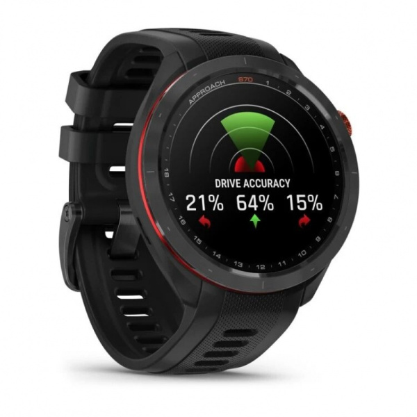 Часы Garmin APPROACH S70 47mm BLACK CERAMIC BEZEL WITH BLACK SILICONE BAND