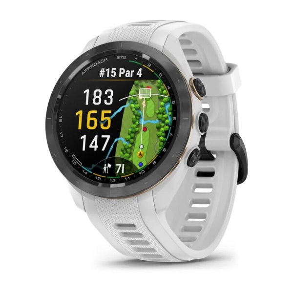 Часы Garmin APPROACH S70 42mm BLACK CERAMIC BEZEL WITH WHITE  SILICONE BAND