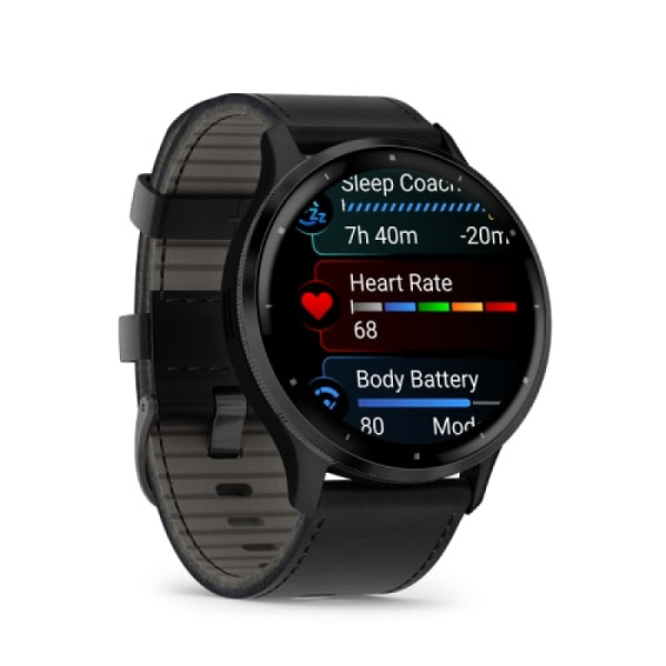 Часы Garmin VENU 3 Slate includes Leather Band