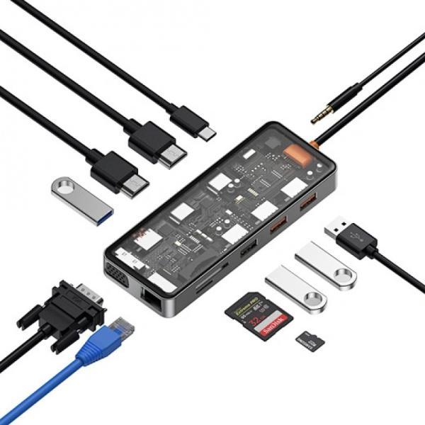 Адаптер HUB WIWU Linker 12in1