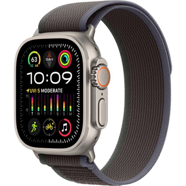 Apple Watch Series Ultra 2 49mm Black Titanium Case with Blue Trail Loop M/L
