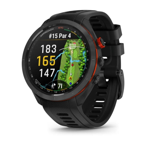 Часы Garmin APPROACH S70 47mm BLACK CERAMIC BEZEL WITH BLACK SILICONE BAND