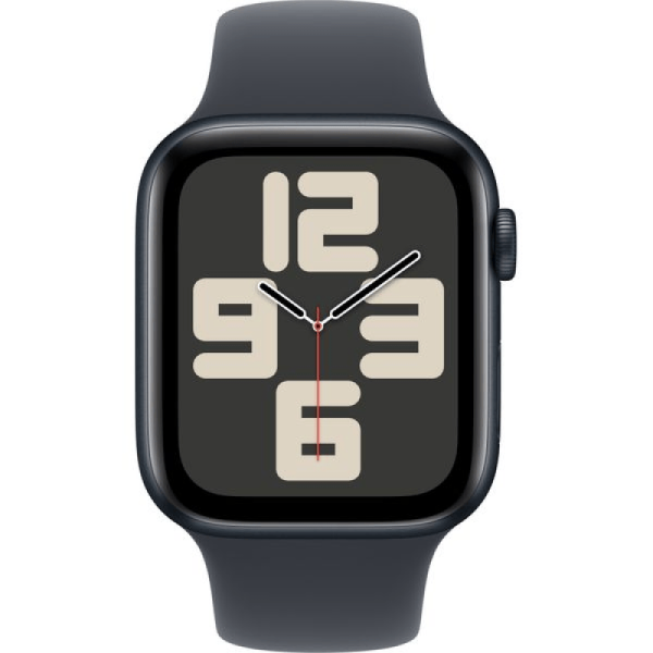 Apple Watch Series SE 2024 44mm Midnight Aluminum Case with Midnight Sand Sport Band S/M