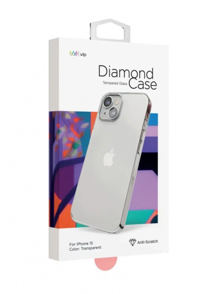 Чехол защитный "vlp" Diamond Case для iPhone 15, прозрачный