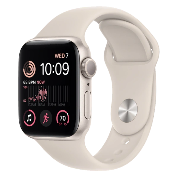 Apple Watch Series SE 2 44mm Starlight Aluminum Case with Starlight Sand Sport Band